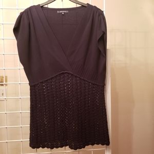 Anne Klein Sleeveless Top w/ Crochet Bottom Layer